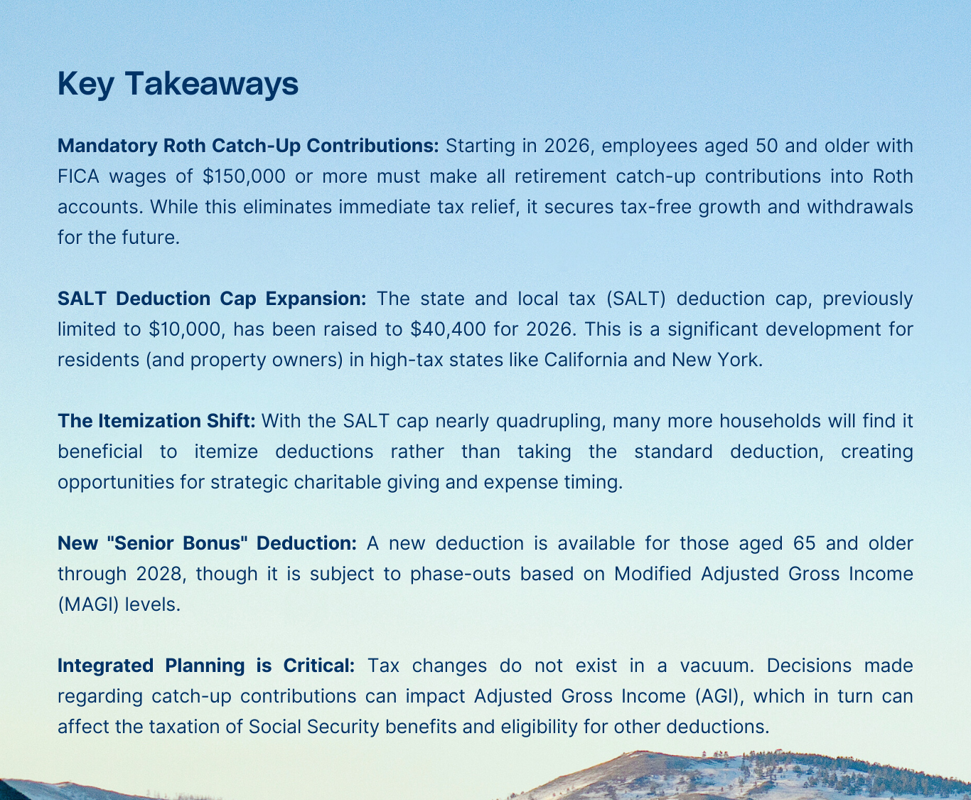 Key Takeaways 01222026